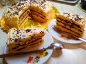 Dobos torta sa lešnikom i čokoladom / Cake with hazelnut and chocolate