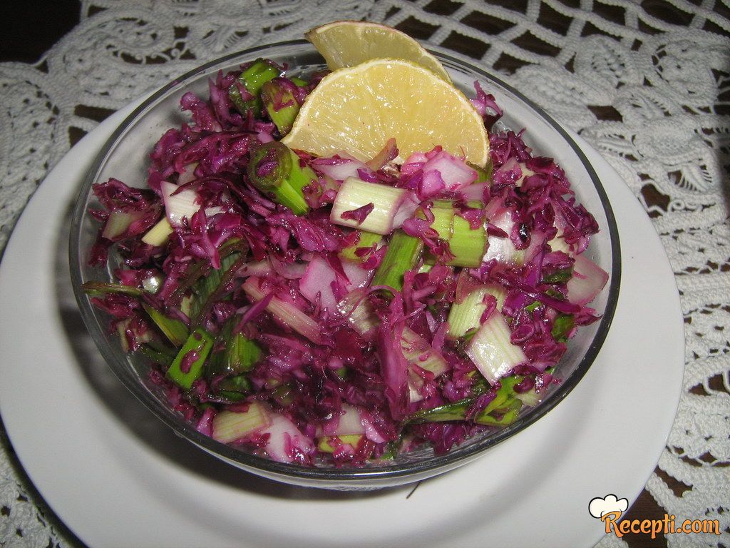 Salata od crvenog kupusa i praziluka
