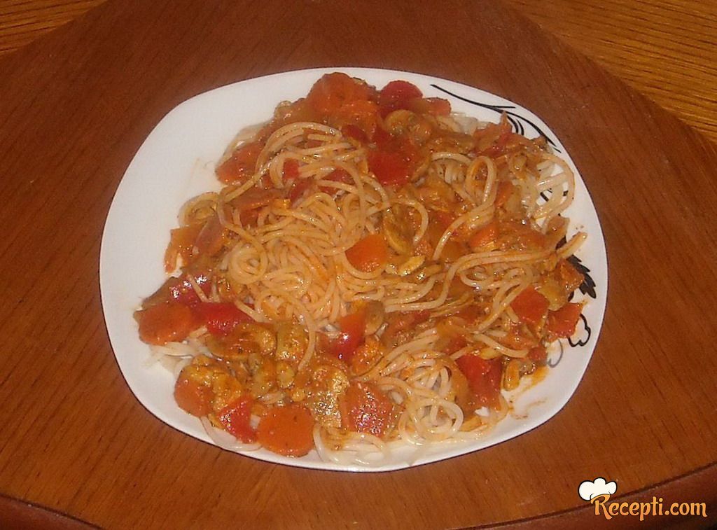 Šampinjon špagete