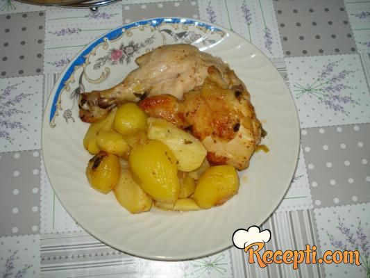 Piletina sa prazilukom i mladim krompirićima