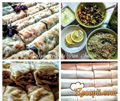 Rolovana baklava sa lešnicima i steviom