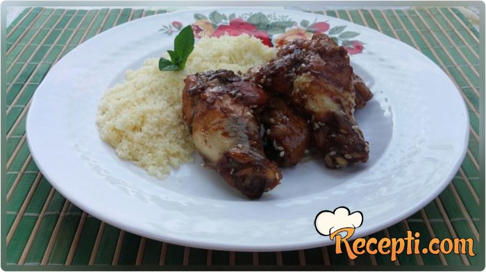 Teriyaki chicken wings & couscous