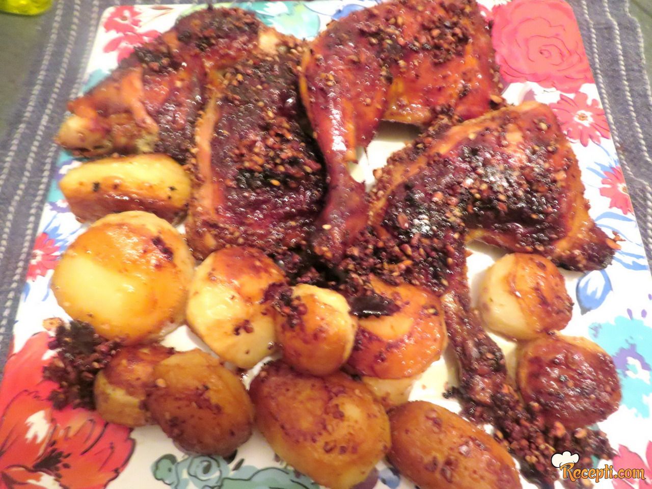Piletina duka, cvekla i pečeni krompir