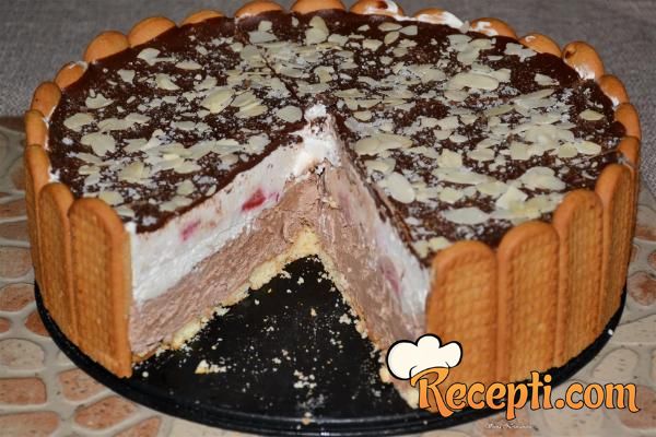 Nepečena torta sa plazma keksom i dve maskarpone kreme