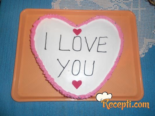 Brza torta sa malinama (I love you)