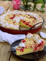 Tart sa pudingom i malinama