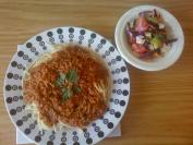 Soya bolognese spaghetti